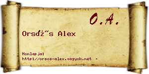 Orsós Alex névjegykártya