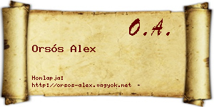 Orsós Alex névjegykártya