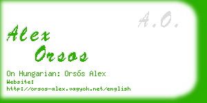 alex orsos business card