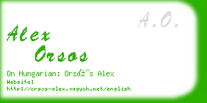 alex orsos business card